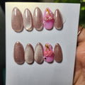 🍒 Baby Pink Cat Eye Press-Ons with 3D Molded Cherries
