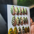 Handmade Whimsical Celestial Acrylic Press-On Nails | Medium Almond