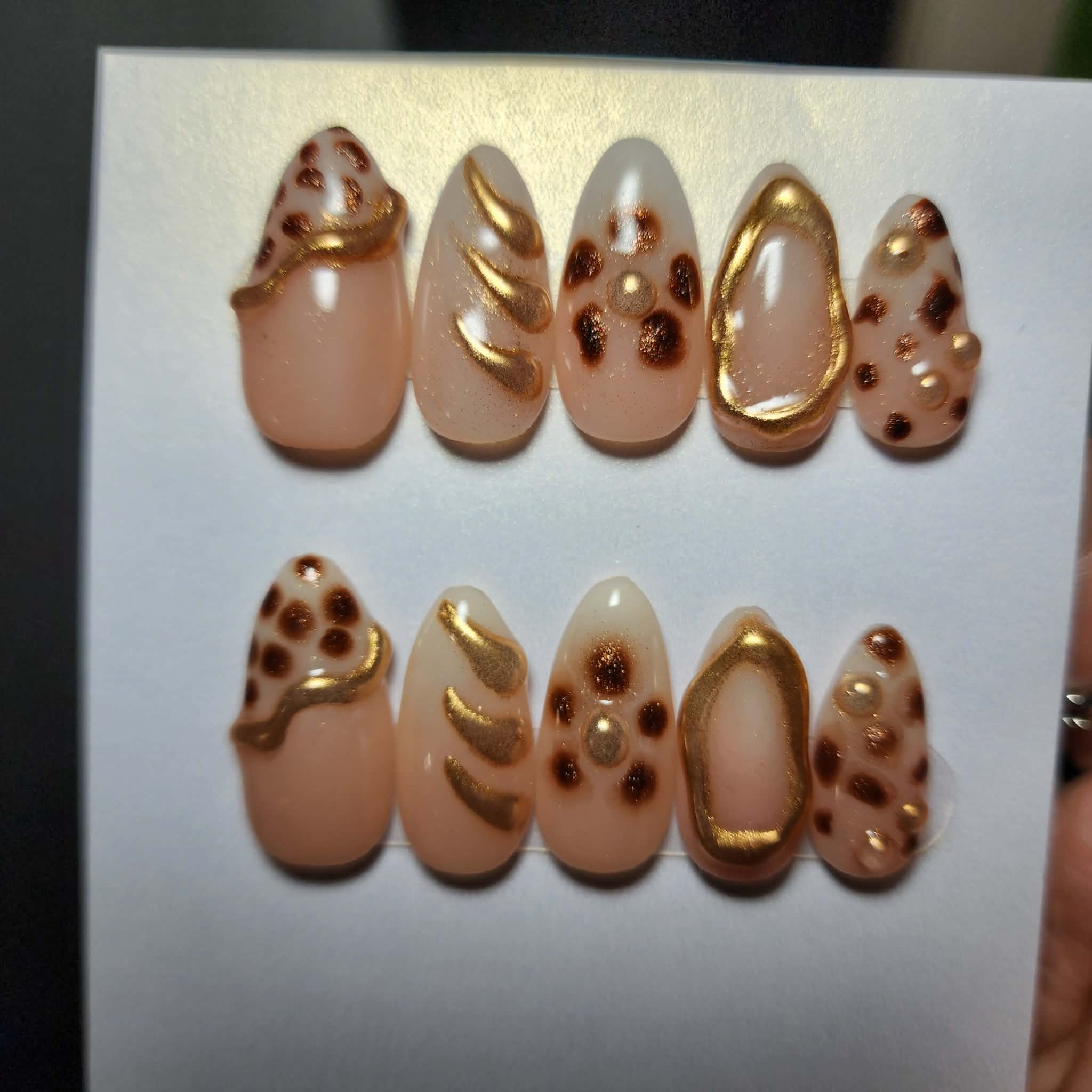 Handmade French Ombré 3D Press-On Nails | Small Almond