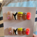 Handmade Abstract 3D Gel Press-On Nails | Medium Short Square